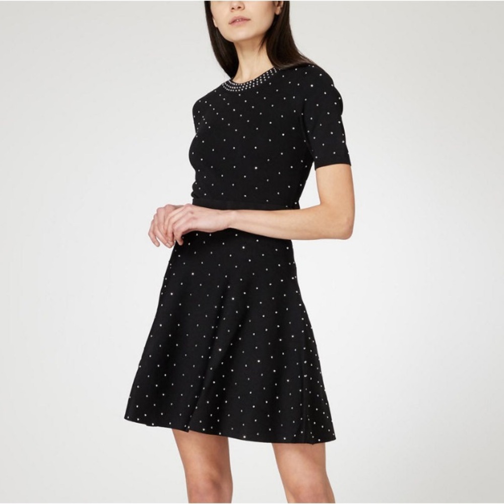 The Kooples Black Polka Dot rhinestone  skirt and shirt set